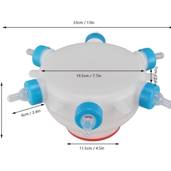 Pieninis šėrimo įrenginys kiauliukams ir avioms su spenelių buteliu