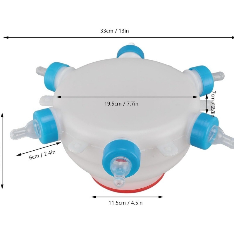 Pieninis šėrimo įrenginys kiauliukams ir avioms su spenelių buteliu