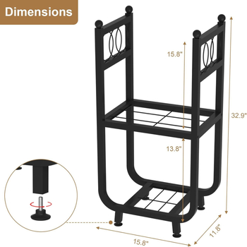 Dvoslojni stalak za drva za unutarnju i vanjsku upotrebu, pogodan za terasu, kamin i ognjište, brend ELLICK