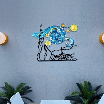 Geležinė geometrinė sienų meno kūrinys, šiuolaikinis minimalistinis stilius, tinkamas namams, biurui, sodui