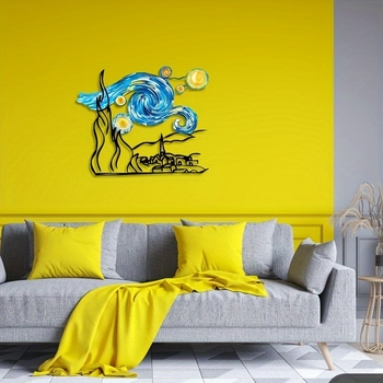 Geležinė geometrinė sienų meno kūrinys, šiuolaikinis minimalistinis stilius, tinkamas namams, biurui, sodui