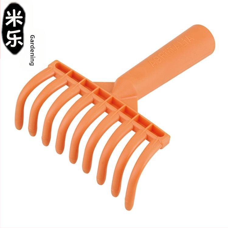 Műanyag kilencfogú gereblye, többfunkciós, kézi kerti eszköz