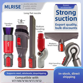 MLRISE Dyson suderinamos siurbimo priedas: ilga plokščia galvutė į tarpus, lovos dulkių šalinimas, platus atidarymas minkšta šerelės galvutė (V7/V8/V10/V11)