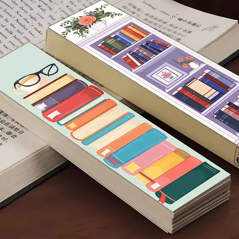 Rankų darbo popierinis knygos žymeklis su knygų stovų dizainu, prabangus įspūdis, modelis 1