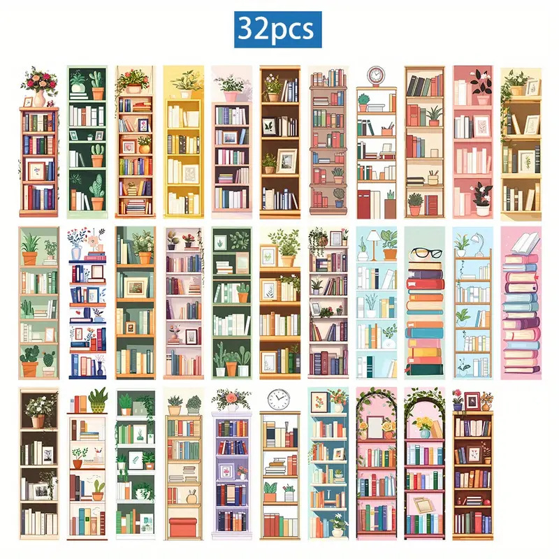 Rankų darbo popierinis knygos žymeklis su knygų stovų dizainu, prabangus įspūdis, modelis 1