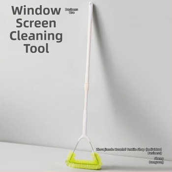 Почистваща четка за прозоречни мрежи с дълга телескопична дръжка, PP конструкция, ръчно средство за почистване на високи прозорци