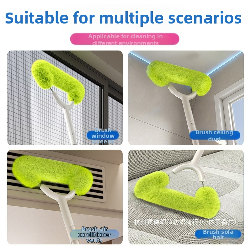 Почистваща четка за прозоречни мрежи с дълга телескопична дръжка, PP конструкция, ръчно средство за почистване на високи прозорци