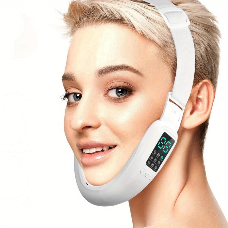 USB-töltésű hordozható arc- és nyakmasszírozó, vibrációs masszázs, 1 masszázsfej