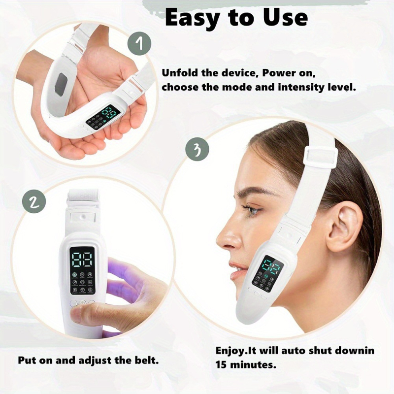 USB-töltésű hordozható arc- és nyakmasszírozó, vibrációs masszázs, 1 masszázsfej