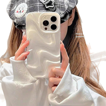 iPhone vāciņš ar spīdīgu ūdens viļņa rakstu, TPU, gravēšana, pret kritienu, Visu-iekļaujošs, vienkāršs stils; saderīgs ar iPhone 11 Pro Max, 12 Pro/Max, 12 mini, 13 Pro/Max, 14 Pro/Max, 14, 14 Max