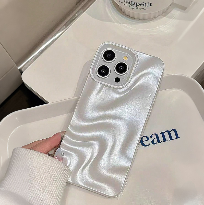 iPhone vāciņš ar spīdīgu ūdens viļņa rakstu, TPU, gravēšana, pret kritienu, Visu-iekļaujošs, vienkāršs stils; saderīgs ar iPhone 11 Pro Max, 12 Pro/Max, 12 mini, 13 Pro/Max, 14 Pro/Max, 14, 14 Max