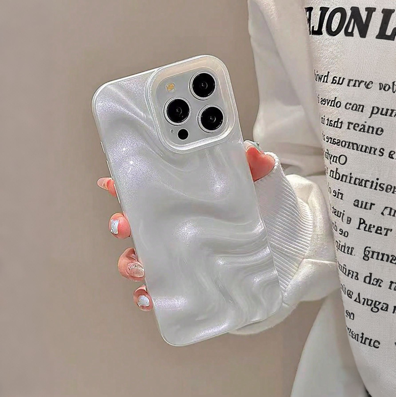 iPhone vāciņš ar spīdīgu ūdens viļņa rakstu, TPU, gravēšana, pret kritienu, Visu-iekļaujošs, vienkāršs stils; saderīgs ar iPhone 11 Pro Max, 12 Pro/Max, 12 mini, 13 Pro/Max, 14 Pro/Max, 14, 14 Max