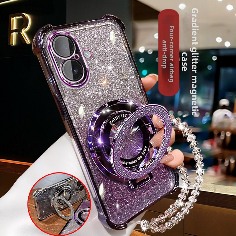 Silikona vāciņš ar statīvu un magnētisku atbalstu, kritienu aizsardzība, iPhone 12–14 sērijai