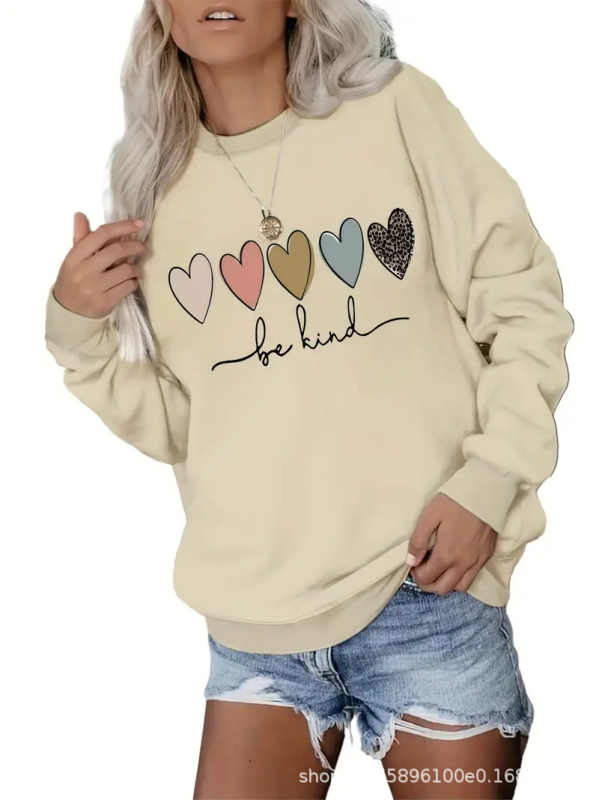 Raidžių atspaudas Hoodie/Fleece marškinėliai, apvali kakla, poliesterio-spandekso mišinys, įprastas ilgis, ilgomis rankovėmis