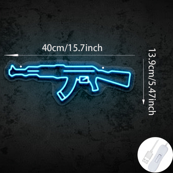 AK47 formas LED dekoratīvā gaisma, E14 kontaktligzda, akrils, 110V, regulējams spilgtums, IP44