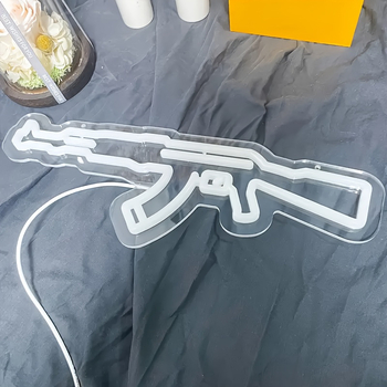 AK47 formas LED dekoratīvā gaisma, E14 kontaktligzda, akrils, 110V, regulējams spilgtums, IP44