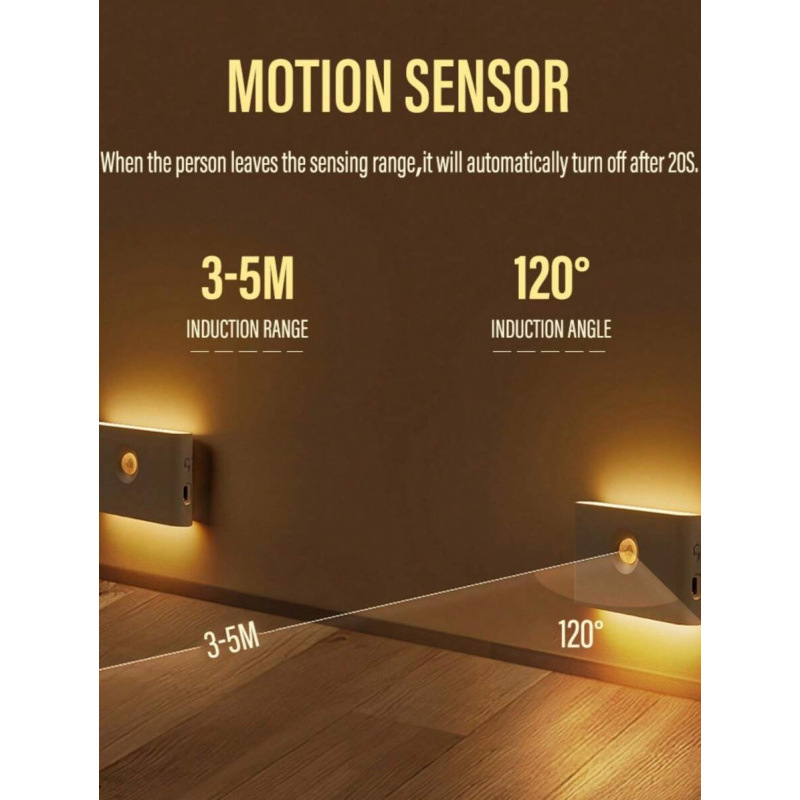 Uzlādējama nakts gaisma ar kustības sensoru – LED laterna kāpnēm