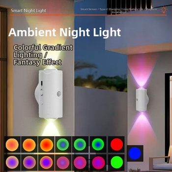 Kültéri falikar intelligens mozgásérzékelővel, kétfejű, energiatakarékos, mágneses töltésű, LED fényforrással