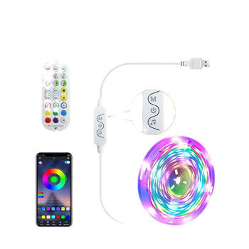 Bandă LED RGB Simfonie USB 5V, 30 LED-uri 5050, 50W, reglabilă