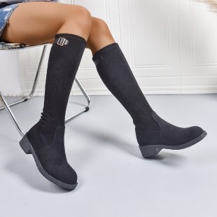 Vyriniai batai su kutais, viršutinė medžiaga: sintetinė oda, aukštas vamzdelis, apvali nosis, plokščia pada, vilninė įdėklė