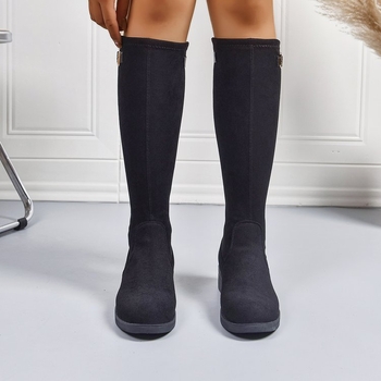 Vyriniai batai su kutais, viršutinė medžiaga: sintetinė oda, aukštas vamzdelis, apvali nosis, plokščia pada, vilninė įdėklė