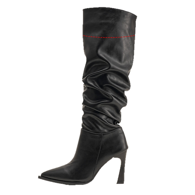 Moteriški Martin batai, dirbtinės odos viršus, vidutinio blauzdos aukštis, smailus pirštas, stileto kulnas, ultra aukštos kulnos