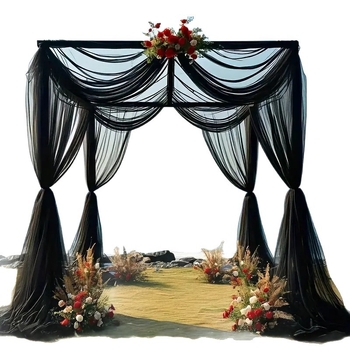 Svadbena tiul zavjesa za pozadinu, poliester materijal, mrežasta izrada, europski stil, prilagođena obrada
