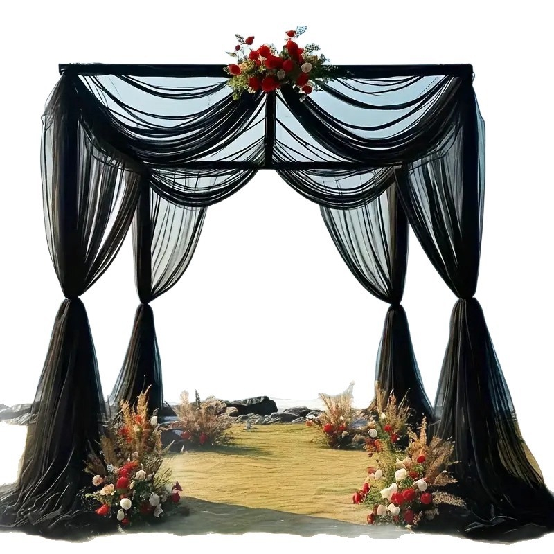 Svadbena tiul zavjesa za pozadinu, poliester materijal, mrežasta izrada, europski stil, prilagođena obrada