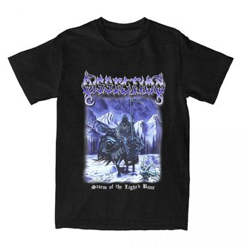 Tricou Dissection Band imprimat, din bumbac, guler rotund, mâneci scurte, respirabil