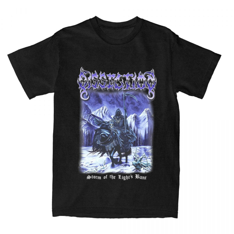 Tricou Dissection Band imprimat, din bumbac, guler rotund, mâneci scurte, respirabil