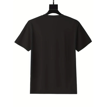 Laisvai krintančio kirpimo medvilninis marškinėliai su apvaliu kaklu, trumpomis rankovėmis, vientisas raštas, 96%+ medvilnė