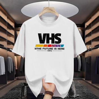 Vyrų trumpų rankovių marškinėliai su apvaliu kaklo linija, prigludęs kirpimas, poliesteris, vasaros spausdinimas