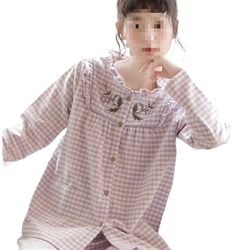 Japāņu stila rakstaina pidžama komplekts – V kakla izgriezums, garas piedurknes, garas bikses