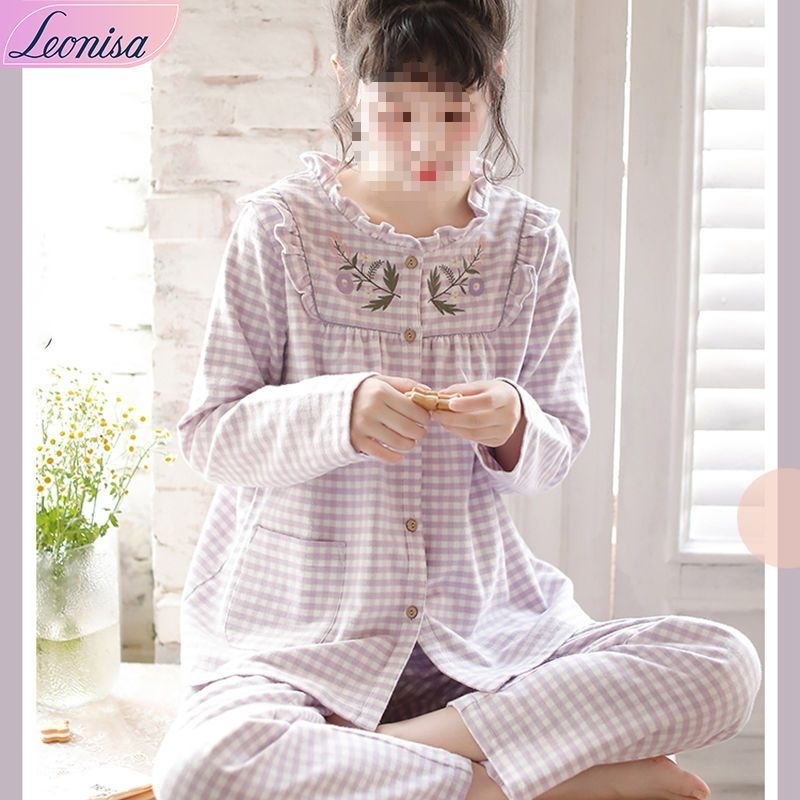 Japāņu stila rakstaina pidžama komplekts – V kakla izgriezums, garas piedurknes, garas bikses