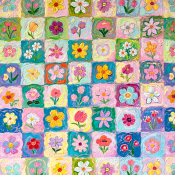 Digitāli drukāts audums apģērbiem ar florālu rakstu un karoto motīvu; 60s kokvilnas satīna audums; sastāvs: 75% bambusa šķiedra, 25% kokvilna; piemērots kleitām, kreklam un svārkiem