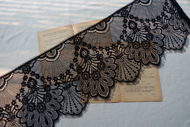 Siuvimo juostelė su blakstienos kraštu, vienpusis vintage stilius, skirta suknelėms ir vėdams; medžiaga: šešiakampė tinklas + poliesterio siūlas; panaudojimas: amatų; prekė: Kita