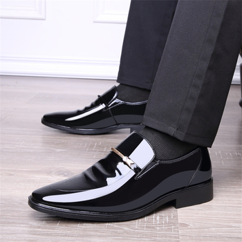 Vyriniai formalūs odiniai bateliai su aukščio didinimu – Korėjos stiliaus, pavasaris–vasara, kvėpuojantys, aštrus nosis, žemas čiurnos aukštis, PU viršus, gumos padas, smūgių sugėrimas