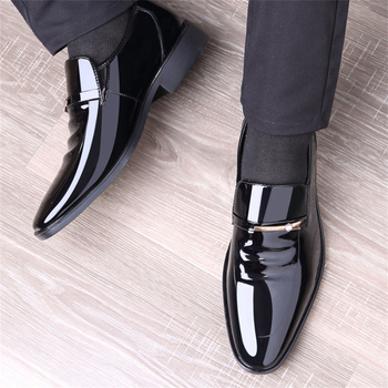 Vyriniai formalūs odiniai bateliai su aukščio didinimu – Korėjos stiliaus, pavasaris–vasara, kvėpuojantys, aštrus nosis, žemas čiurnos aukštis, PU viršus, gumos padas, smūgių sugėrimas