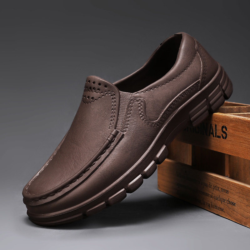 Vyrinės slip-on virtuvės bateliai, atsparūs vandeniui, priešslydiniai, alyvos atsparūs, PU viršus