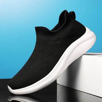 Vyriniai vafliniai laisvalaikio batai su elastiniu viršumi, kvėpuojanti MD padas, slip-on dizainas, skirti pavasariui