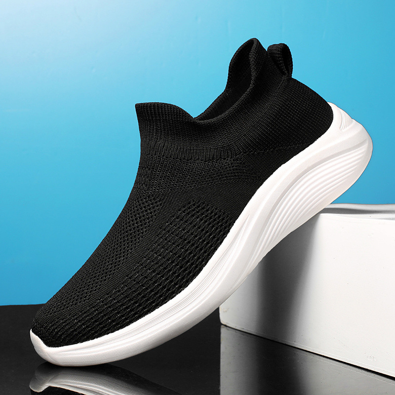 Vyriniai vafliniai laisvalaikio batai su elastiniu viršumi, kvėpuojanti MD padas, slip-on dizainas, skirti pavasariui