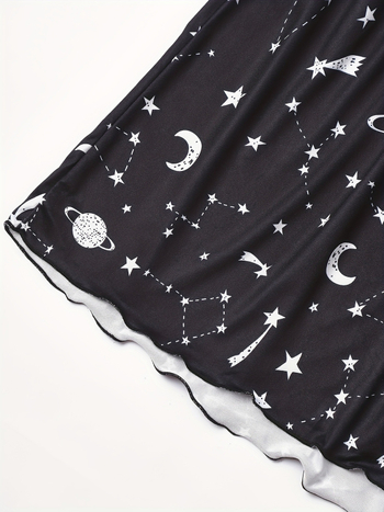 3 dalių moterų pižamos komplektas – pusvelveto audinys, animacinio stiliaus, pavasaris 2025