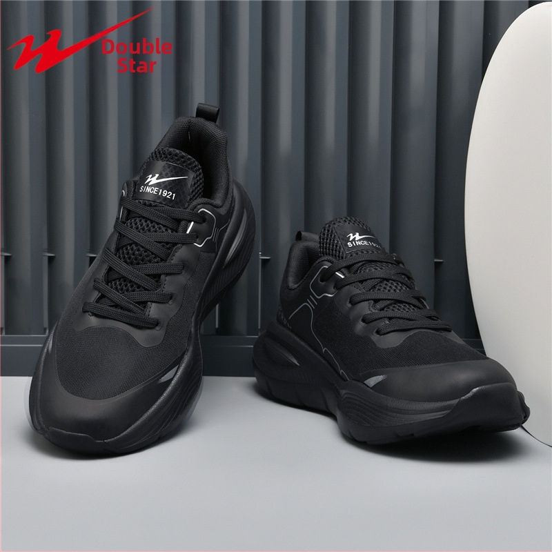 Double Star Športové voľnočasové topánky – priedušný PU+Mesh vršok, MD podrážka, šnurovanie, jeseň 2025