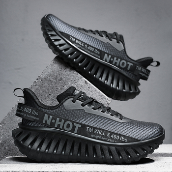 Bėgimo bateliai su kvėpuojančia tinklo viršutine, gumine padas, universalūs, raištelių užsegimas, smūgių sugėrimas ir energijos atgavimas