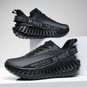 Bėgimo bateliai su kvėpuojančia tinklo viršutine, gumine padas, universalūs, raištelių užsegimas, smūgių sugėrimas ir energijos atgavimas