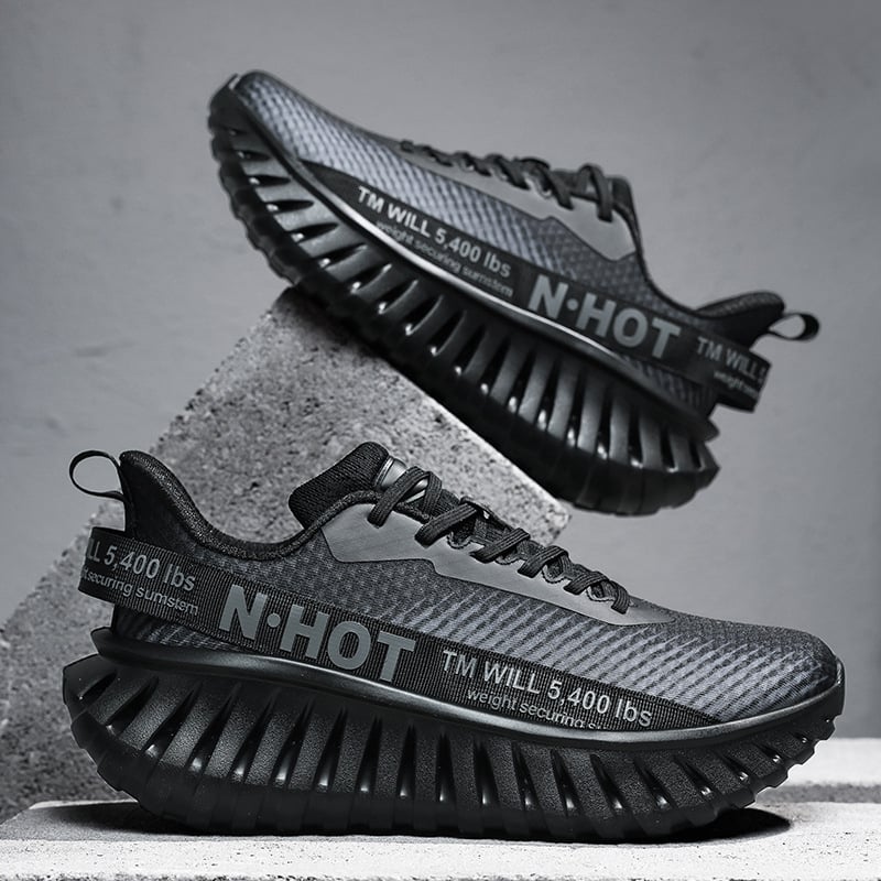 Bėgimo bateliai su kvėpuojančia tinklo viršutine, gumine padas, universalūs, raištelių užsegimas, smūgių sugėrimas ir energijos atgavimas