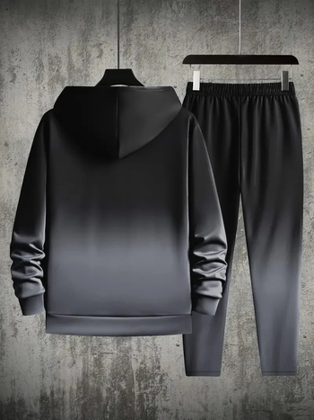 Vyrų hoodie komplektas, laisvas kirpimas euro-amerikos stiliuje, 3D skaitmeninė spauda, 96% poliesteris, su gobtuvu, tinkamas pavasariui ir rudeniui