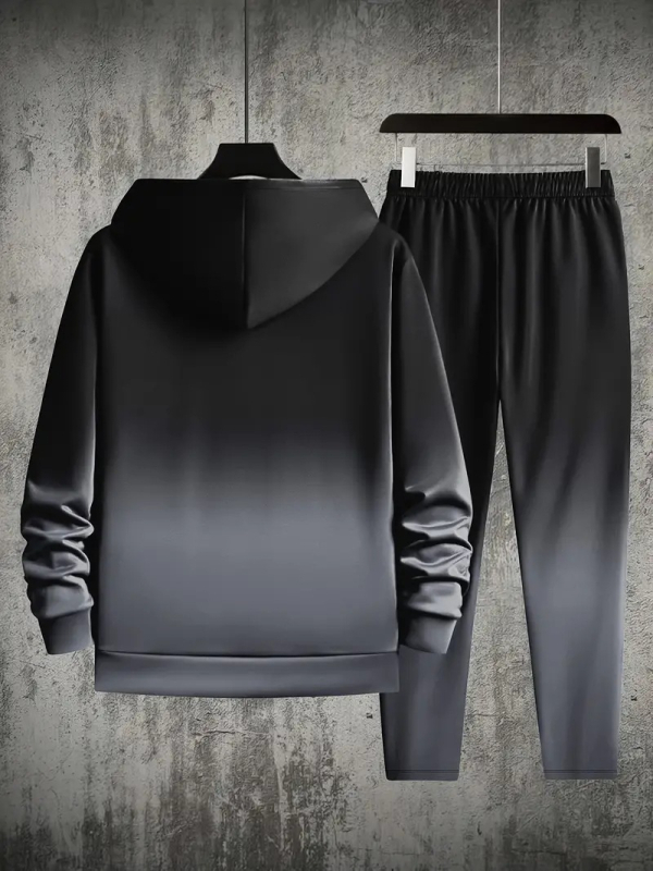 Vyrų hoodie komplektas, laisvas kirpimas euro-amerikos stiliuje, 3D skaitmeninė spauda, 96% poliesteris, su gobtuvu, tinkamas pavasariui ir rudeniui