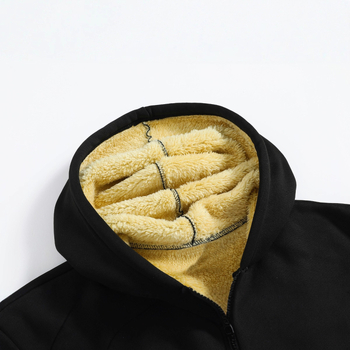 Férfi kapucnis corduroy dzseki juhbőr bélésével, poliészter töltettel, elülső cipzárral, téli 2024