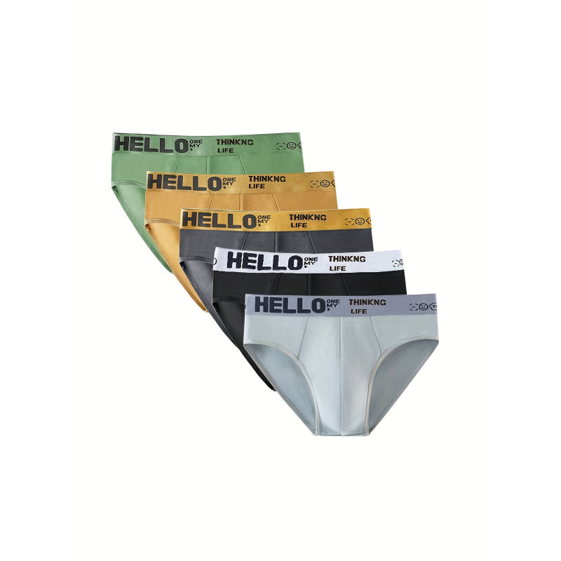 Vyrų apatiniai - 5 vnt bokseriai, kvėpuojantys, žemas juosmuo, 100% akrilas